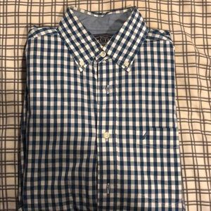 Nautica Dress Shirt Teal Strips